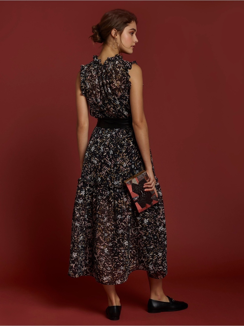 EMM KUO Abrolhos Clutch Bag Metallic Stainless Steal Textured Black Python VGUC